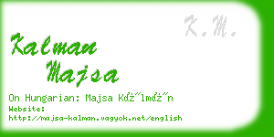 kalman majsa business card